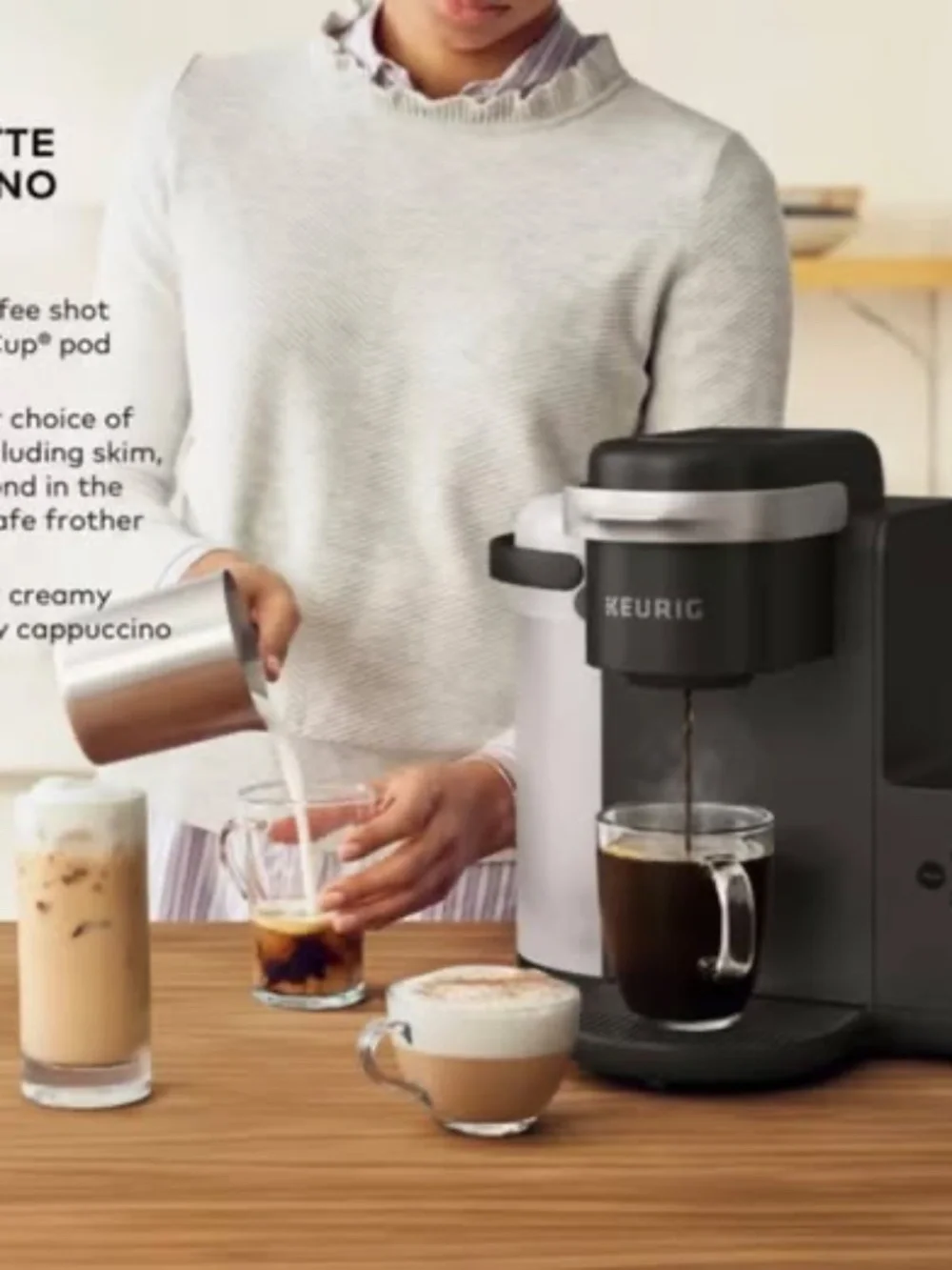 NEW - KEURIG® K-Café® Single Serve Coffee Latte & Cappuccino Maker w/ Frother